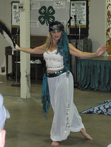 Christine Blacke posing in Middle Eastern costume