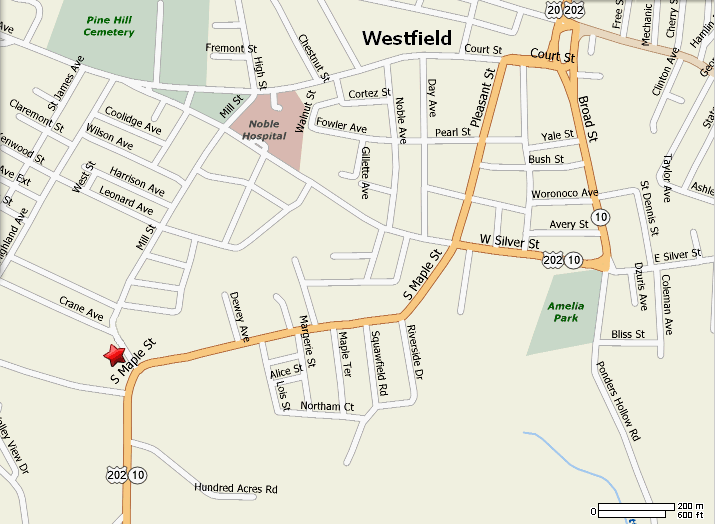 map showing directions to Dancer's Image