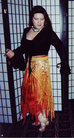 Lynne in one of her 'Wind, Sand, and Desert Feet' costumes
