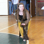 Lynne performing Out of Africa, a tribal dance