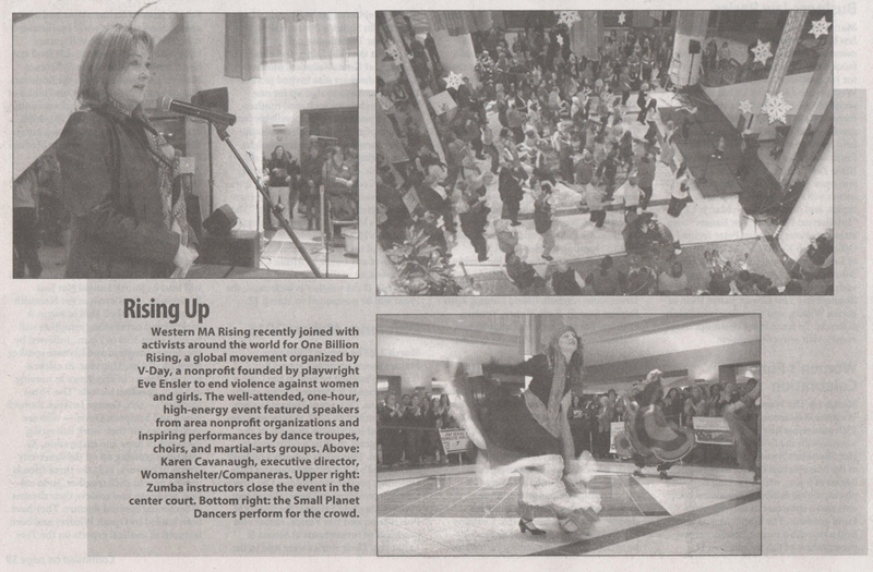 News article in Business West about Small Planet Dancers preforming in Springfield to support One Billion Rising.